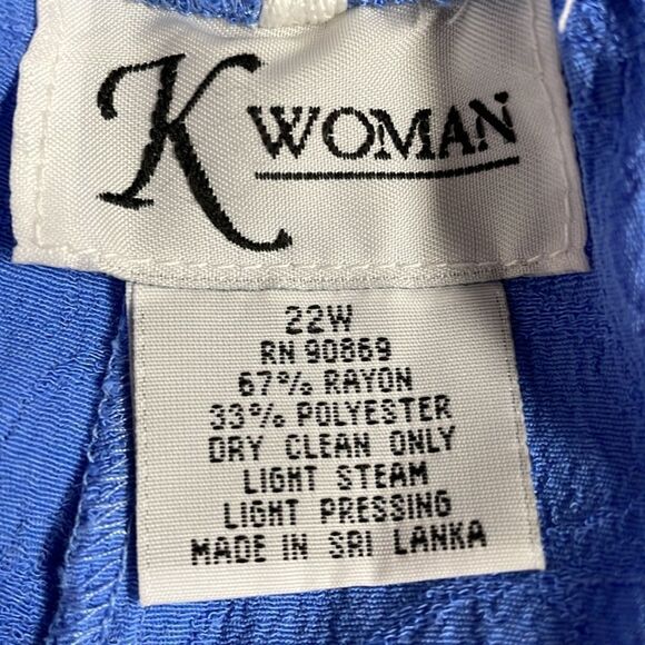 K Woman Womens Floral Textured Elastic Waist Beaded Fringed Hemline Size 22W - Picture 7 of 7